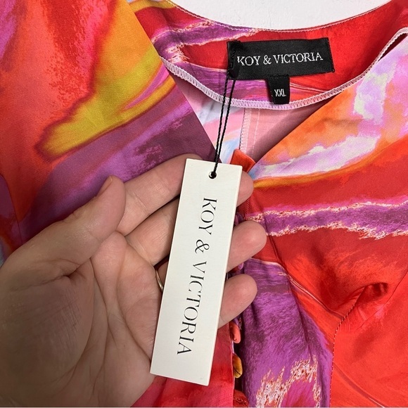 Koy & Victoria 3 piece set bright multicolored swirling pattern size XXL - Picture 5 of 12